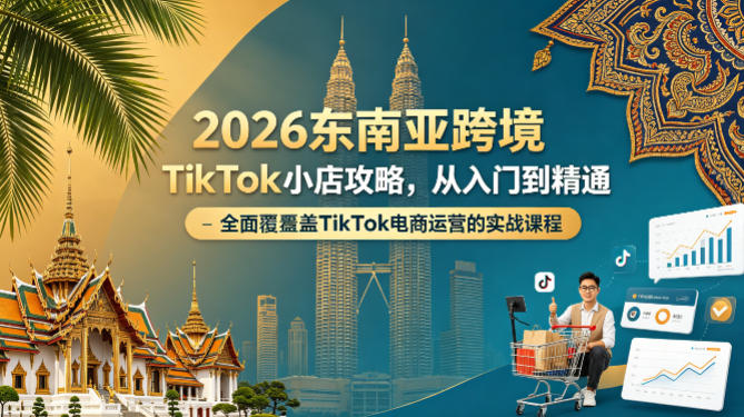 2026东南亚跨境TikTok小店攻略，从入门到精通、全面覆盖TikTok电商运营的实战课程（更新4月） - 臻优资源网