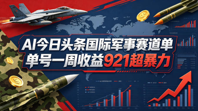 AI今日头条国际军事赛道，单号一周收益921，超暴力 - 臻优资源网