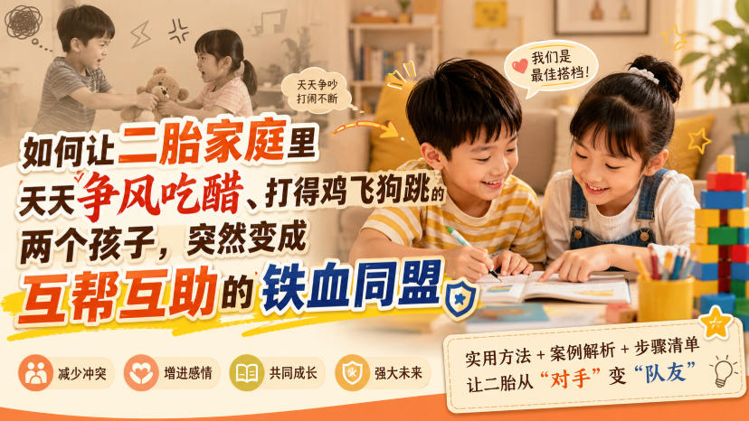 付费文章：如何让二胎家庭里天天争风吃醋、打得鸡飞狗跳的两个孩子，突然变成互帮互助的铁血同盟？ - 臻优资源网