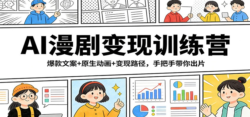 AI漫剧变现训练营：爆款文案+原生动画+变现路径，手把手带你出片 - 臻优资源网