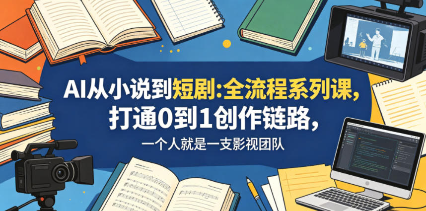 AI从小说到短剧全流程系列课，打通0到1创作链路，一个人就是一支影视团队 - 臻优资源网