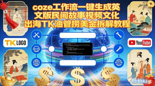 Coze扣子工作流一键生成英文版民间故事视频，文化出海TK油管捞美金拆解教程 - 臻优资源网