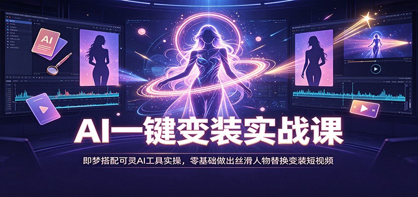 AI一键变装实战课：即梦搭配可灵AI工具实操，零基础做出丝滑人物替换变装短视频 - 臻优资源网