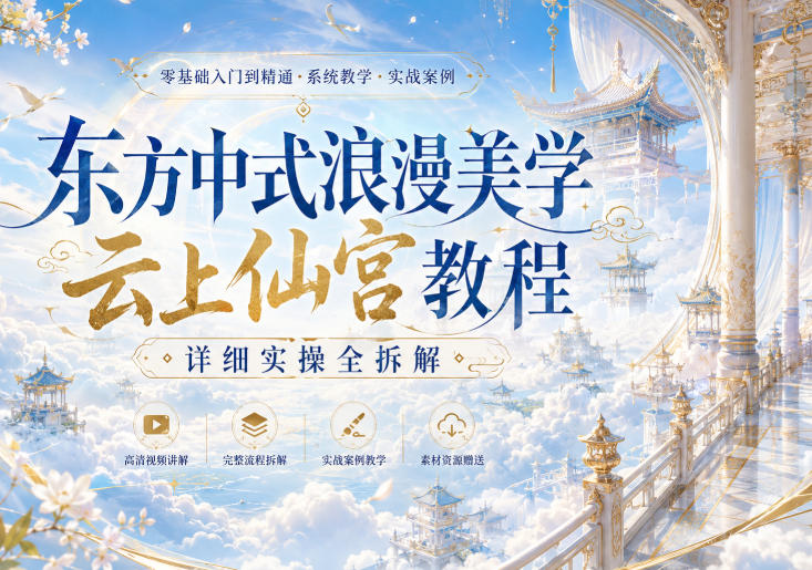 东方中式浪漫美学云上仙宫教程，详细实操全拆解 - 臻优资源网