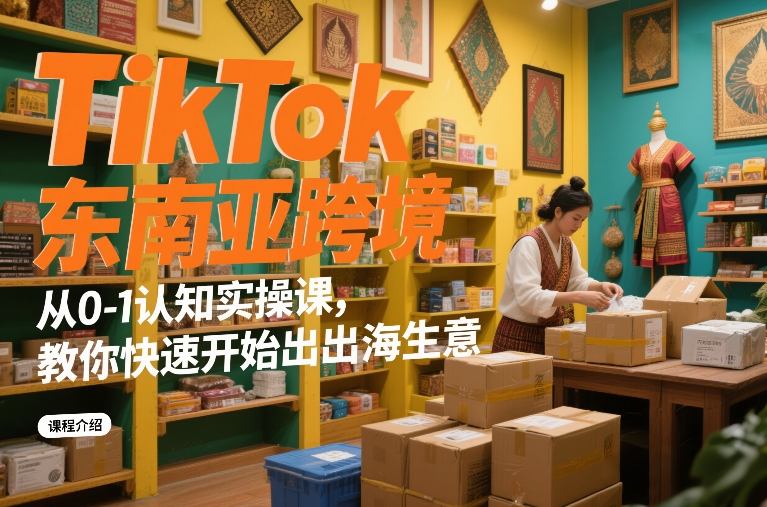 TikTok东南亚跨境从0-1认知实操课,教你快速开始出海生意 - 臻优资源网
