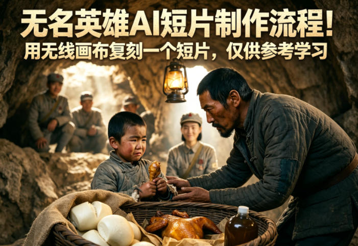 无名英雄AI短片制作流程！用无线画布复刻一个短片，仅供参考学习 - 臻优资源网