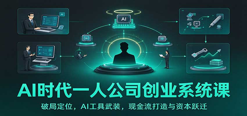 AI时代一人公司创业系统课:破局定位,AI工具武装,现金流打造与资本跃迁 - 臻优资源网