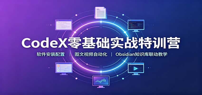 CodeX零基础实战特训营：软件安装配置，图文视频自动化，Obsidian知识库联动教学 - 臻优资源网