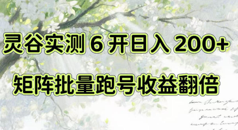 一台电脑就能做！灵谷实测6开日入200+，矩阵批量跑号收益翻倍【揭秘】 - 臻优资源网