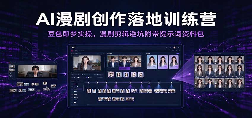 AI漫剧创作落地训练营：豆包即梦实操，漫剧剪辑避坑附带提示词资料包（更新） - 臻优资源网