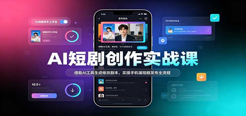 AI短剧创作实战课：借助AI工具生成修改剧本，实操手机端短剧发布全流程 - 臻优资源网