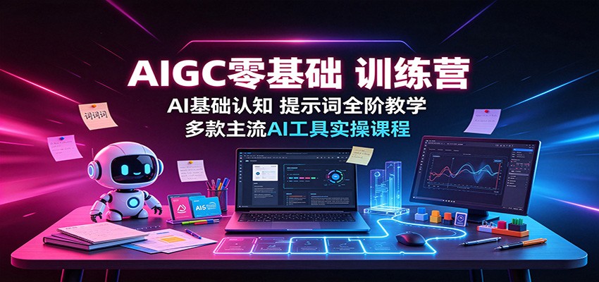 AIGC零基础训练营：AI基础认知，提示词全阶教学，多款主流AI工具实操课程 - 臻优资源网