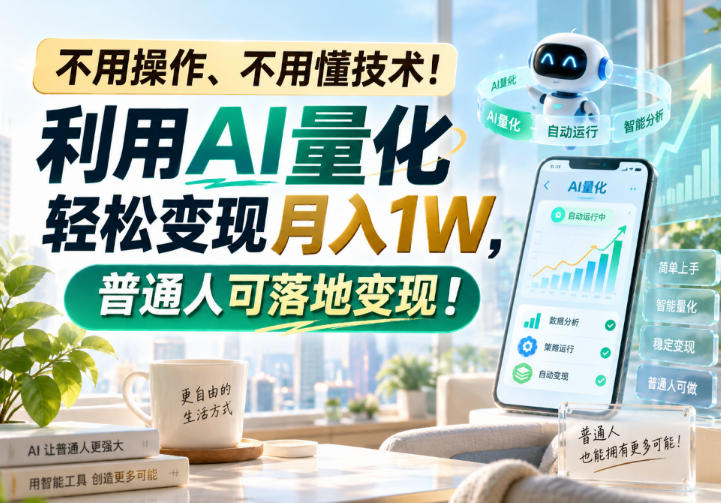 利用AI量化轻松变现月入1W，普通人可落地变现，不用操作、不用懂技术！ - 臻优资源网