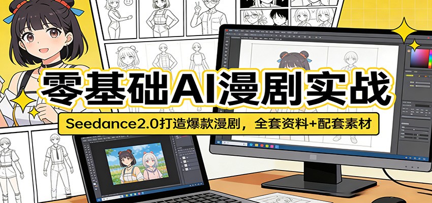 零基础AI漫剧实战：Seedance2.0打造爆款漫剧，全套资料+配套素材 - 臻优资源网
