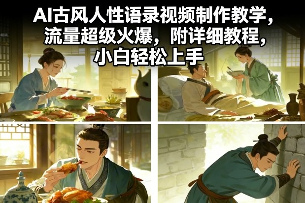 AI古风人性语录视频制作教学，流量超级火爆，附详细教程，小白轻松上手 - 臻优资源网