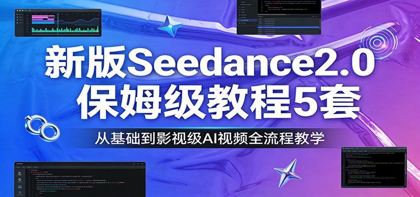 新版Seedance2.0保姆级教程5套：从基础到影视级AI视频全流程教学 - 臻优资源网