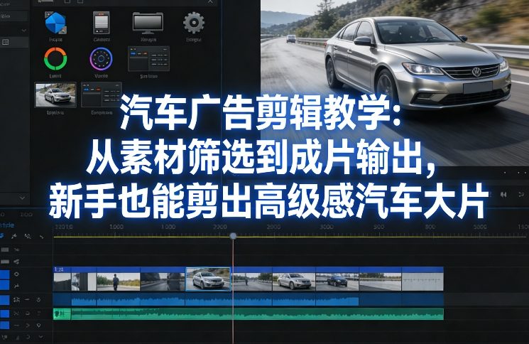 汽车广告剪辑教学：从素材筛选到成片输出，新手也能剪出高级感汽车大片 - 臻优资源网