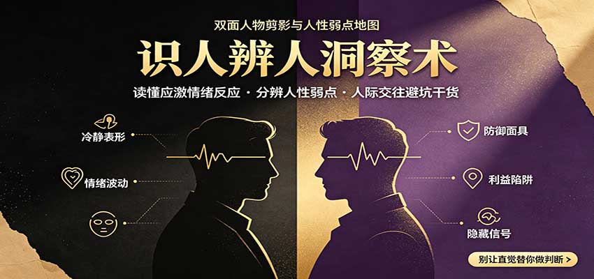 识人辨人终极心法：读懂应激情绪反应，分辨人性弱点，人际交往避坑干货 - 臻优资源网