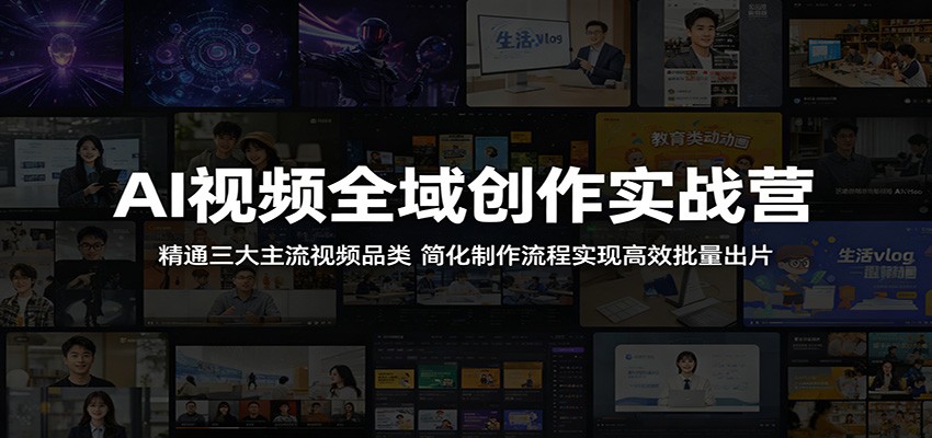 AI视频全域创作实战营：精通三大主流视频品类，简化制作流程实现高效批量出片 - 臻优资源网