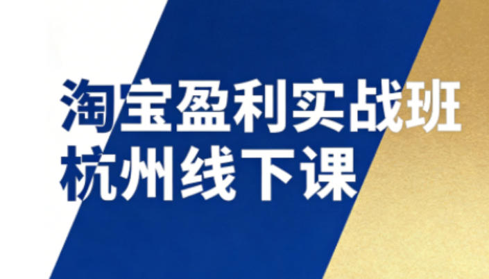 淘宝盈利实战班杭州线下课12月26-28日（音频+字幕），帮你掌握SOP流程+12门核心技术 - 臻优资源网