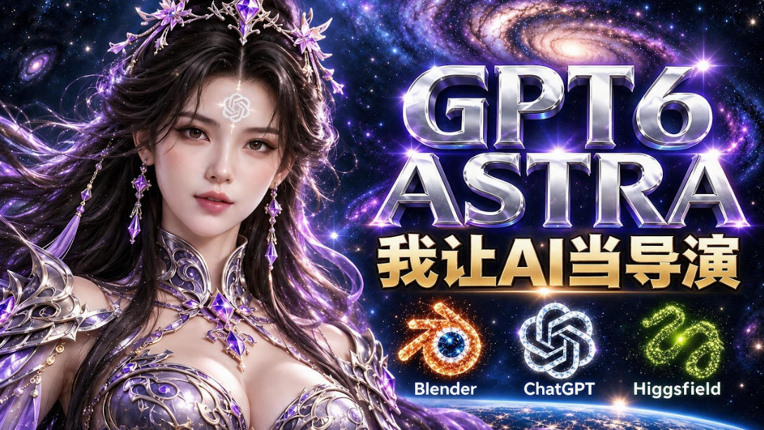 让GPT-6 Astra当导演！Higgsfield和Blender实战打造30秒玄幻精准运镜短片！ - 臻优资源网