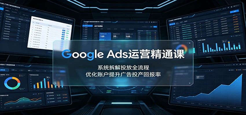 Google Ads运营精通课：系统拆解投放全流程，优化账户提升广告投产回报率 - 臻优资源网