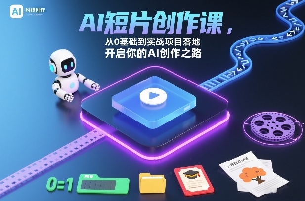 AI短片创作课，从0基础到实战项目落地，开启你的AI创作之路 - 臻优资源网
