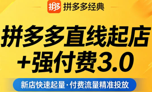 拼多多直线起店+强付费3.0，教你稳定起店、高效控投产、破解流量瓶颈（更新6月） - 臻优资源网