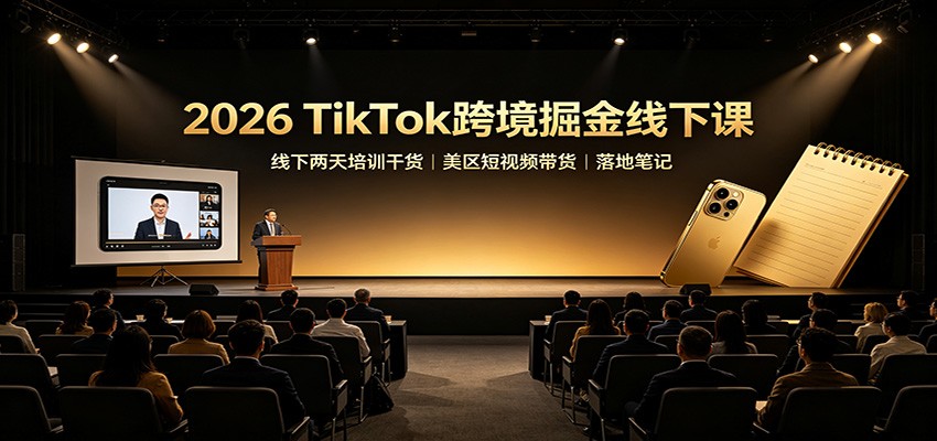 2026 TikTok跨境掘金线下课：线下两天培训干货，美区短视频带货落地笔记 - 臻优资源网