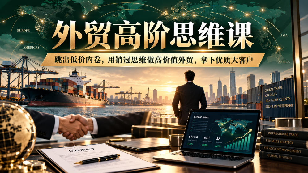 外贸高阶思维课，跳出低价内卷，用销冠思维做高价值外贸，拿下优质大客户 - 臻优资源网