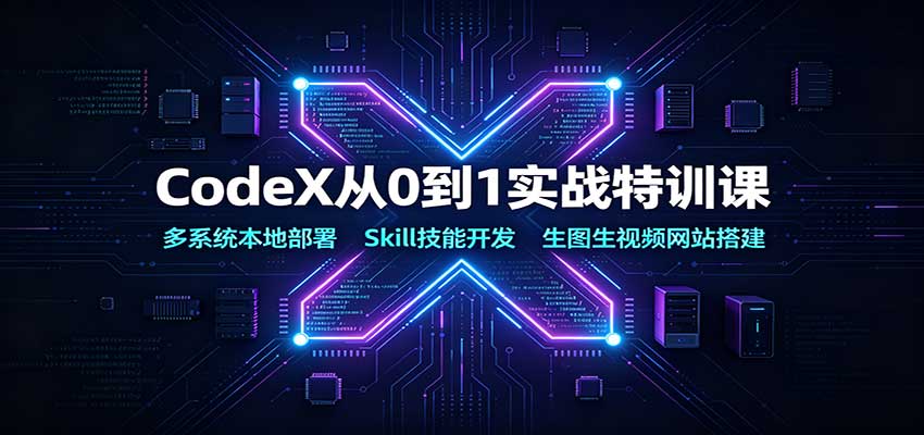 CodeX从0到1实战特训课：多系统本地部署，Skill技能开发，生图生视频网站搭建 - 臻优资源网