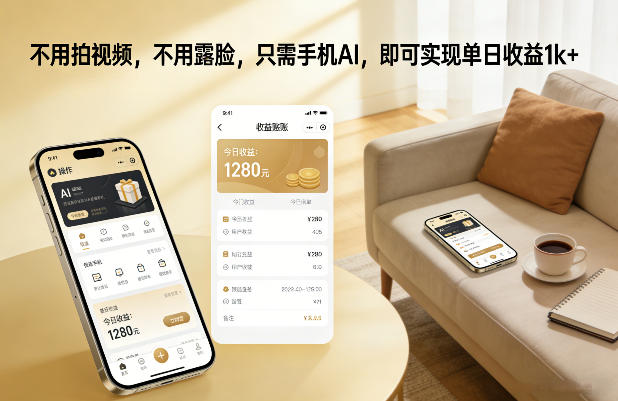 不用拍视频，不用露脸，只需手机AI，即可实现单日收益1k+【揭秘】 - 臻优资源网