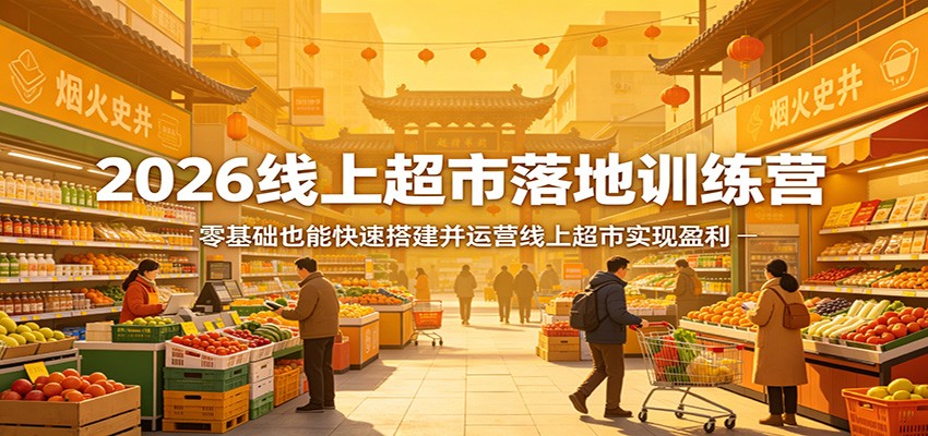 2026线上超市落地训练营，零基础也能快速搭建并运营线上超市实现盈利 - 臻优资源网