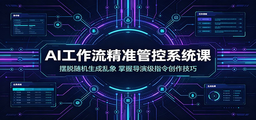 AI工作流精准管控系统课：摆脱随机生成乱象，掌握导演级指令创作技巧 - 臻优资源网