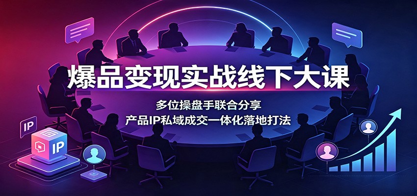 爆品变现实战线下大课：多位操盘手联合分享，产品IP私域成交一体化落地打法 - 臻优资源网