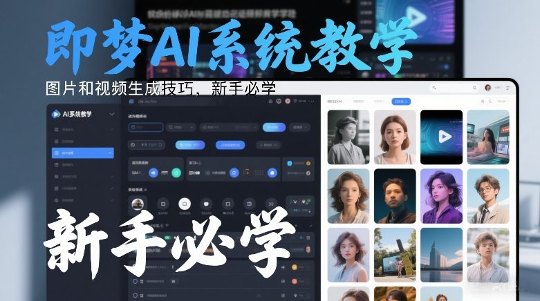 即梦AI系统教学，图片和视频生成技巧，新手必学 - 臻优资源网