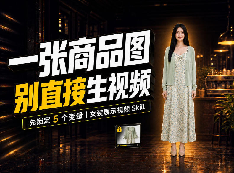 女装AI视频总翻车？问题不在提示词，女装展示视频Skill先锁定5个变量！ - 臻优资源网