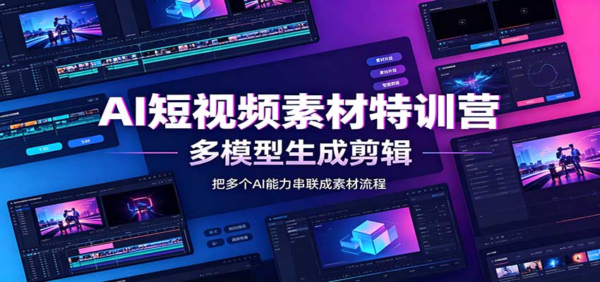 AI短视频素材特训营：Codex本地部署实操，多模型生成剪辑，爆量素材挖掘教学 - 臻优资源网