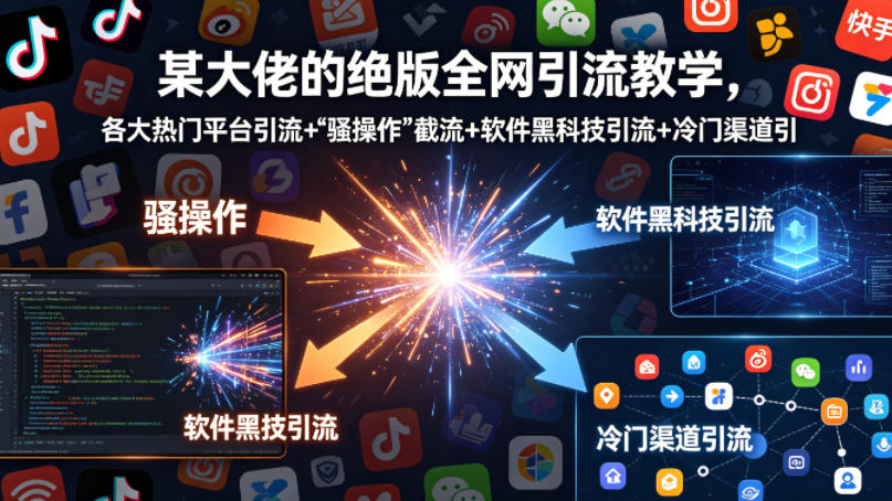 某大佬的绝版全网引流教学，各大热门平台引流+”骚操作”截流+软件黑科技引流+冷门渠道引流等 - 臻优资源网