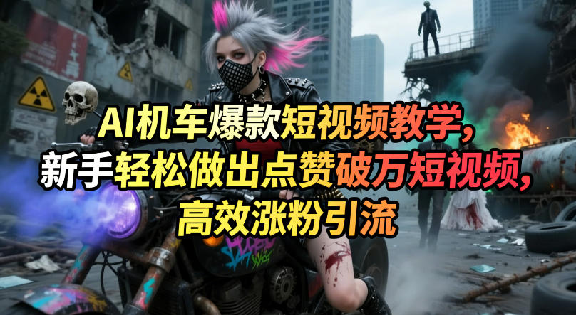 AI机车爆款短视频教学，新手轻松做出点赞破万短视频，高效涨粉引流 - 臻优资源网
