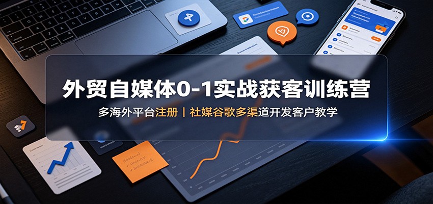外贸自媒体0-1实战获客训练营：多海外平台注册，社媒谷歌多渠道开发客户教学 - 臻优资源网