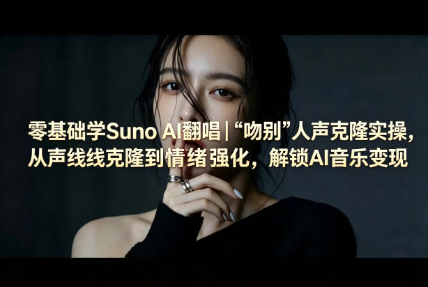 零基础学Suno AI翻唱|《吻别》人声克隆实操,从声线克隆到情绪强化,解锁AI音乐变现 - 臻优资源网