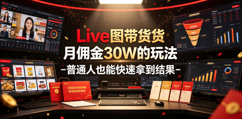 Live图带货月佣金30W的玩法-普通人也能快速拿到结果 - 臻优资源网