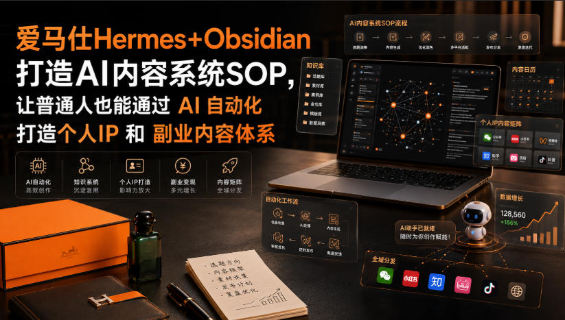 爱马仕Hermes+Obsidian打造AI内容系统SOP，让普通人也能通过 AI 自动化打造个人IP 和 副业内容体系 - 臻优资源网