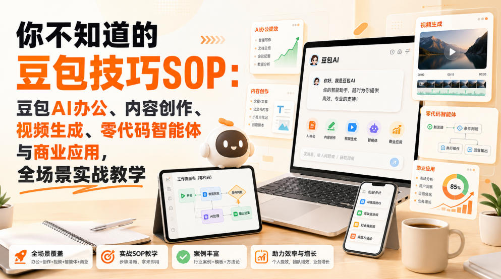 你不知道的豆包技巧SOP：豆包AI办公、内容创作、视频生成、零代码智能体与商业应用，全场景实战教学 - 臻优资源网