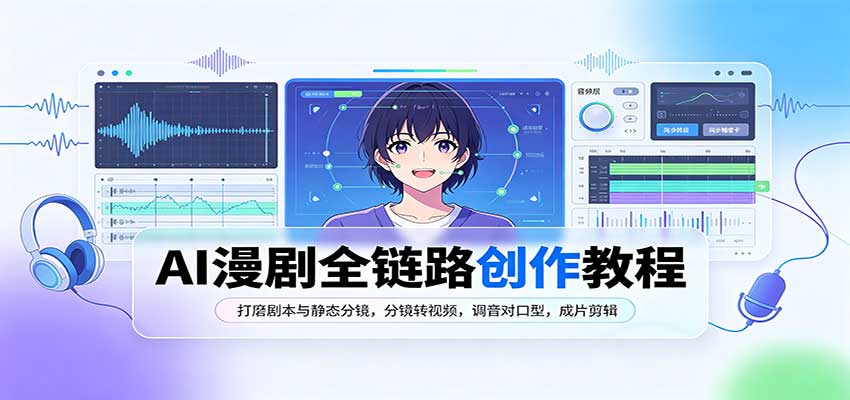 AI漫剧全链路创作教程：打磨剧本与静态分镜，分镜转视频，调音对口型，成片剪辑 - 臻优资源网