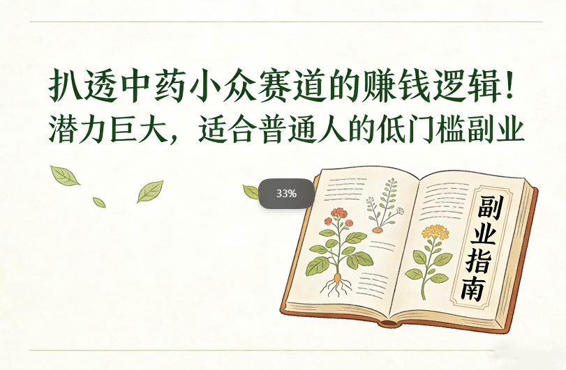 扒透中药小众赛道的賺米逻辑，潜力巨大，适合普通人的低门槛副业 - 臻优资源网