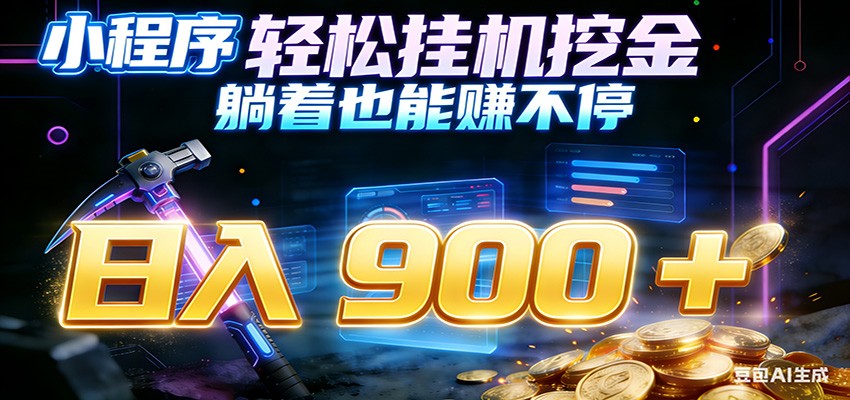 小程序挂机挖金，自动赚金币换现金，多号并行日入900+，轻松搞副业 - 臻优资源网
