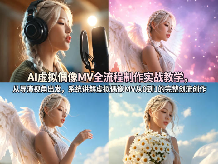 AI虚拟偶像MV全流程制作实战教学，从导演视角出发，系统讲解虚拟偶像MV从0到1的完整创作流程 - 臻优资源网