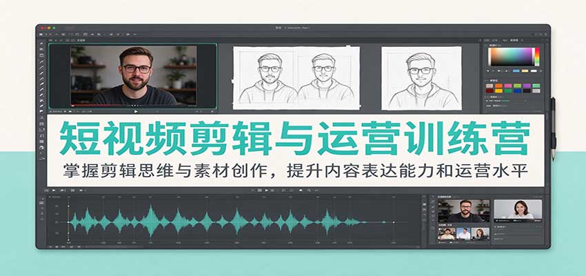 短视频剪辑与运营训练营：掌握剪辑思维与素材创作，提升内容表达能力和运营水平 - 臻优资源网